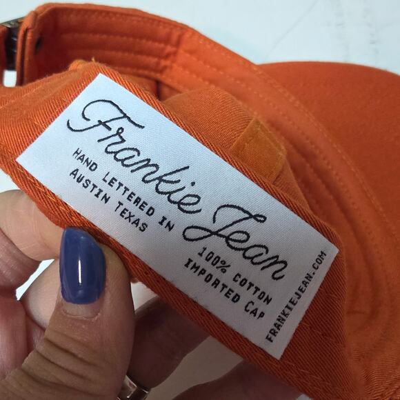 Austin Orange Hat by Frankie Jean. Austin, TX made. Rare. Unique. Stylish Texans - Picture 5 of 11